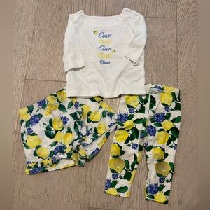 Janie and Jack Floral Lemon Print Shorts